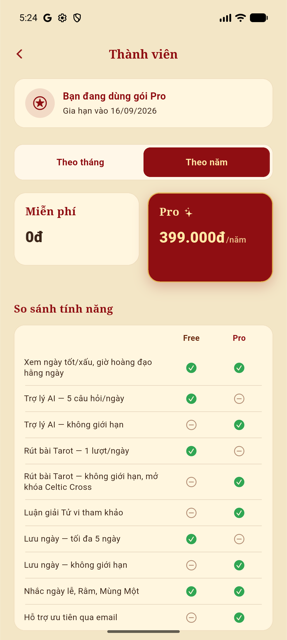 Màn hình Thành viên